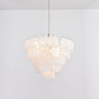 White Glass Disc Chandelier