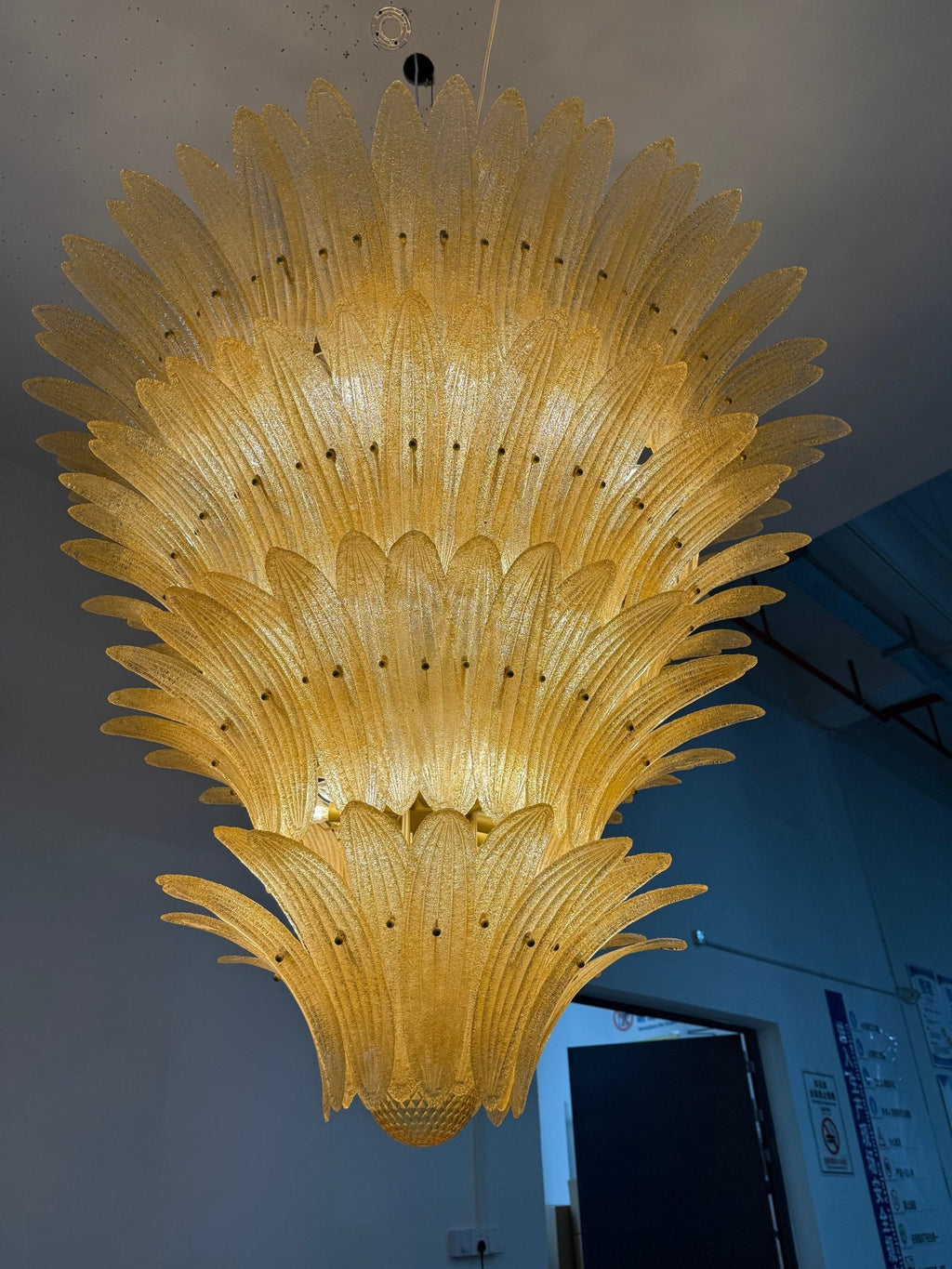 Glass Palmette Chandelier
