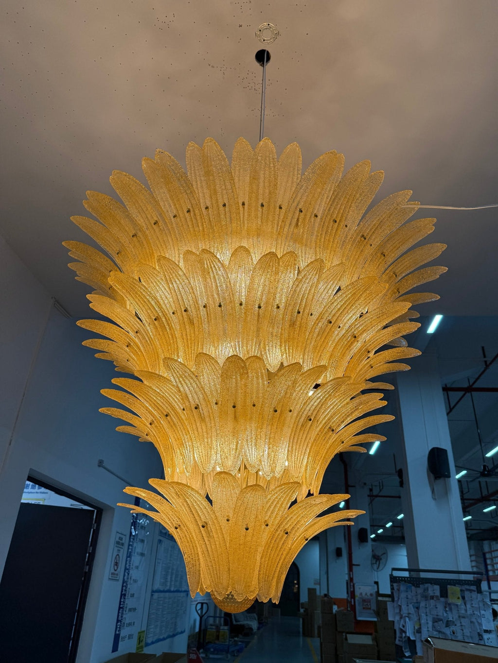 Glass Palmette Chandelier