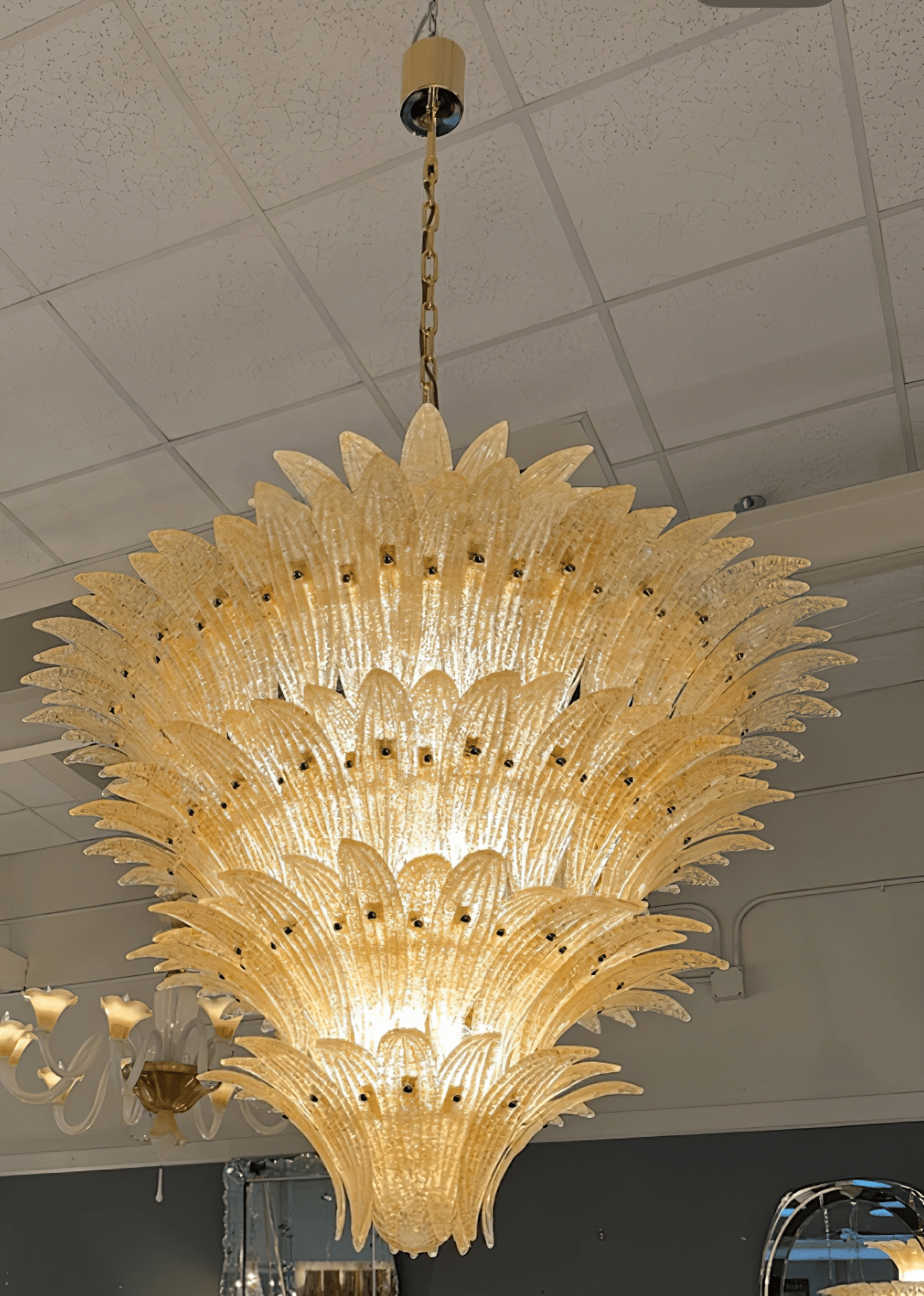 Glass Palmette Chandelier