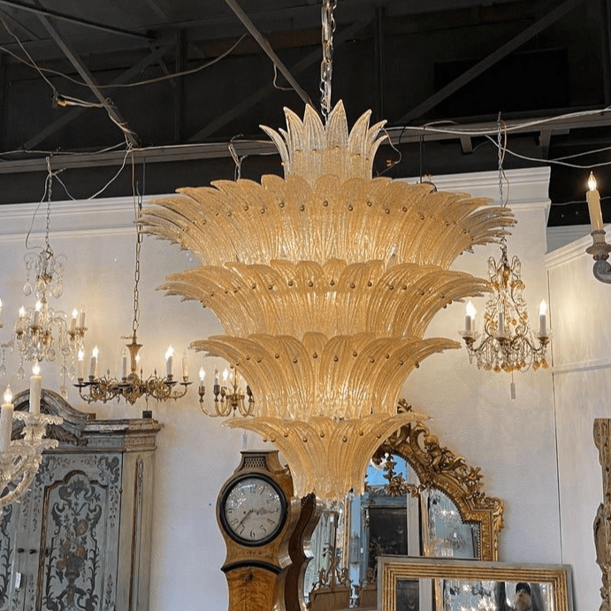 Glass Palmette Chandelier