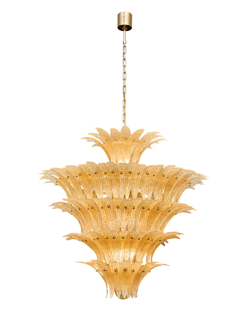 Glass Palmette Chandelier