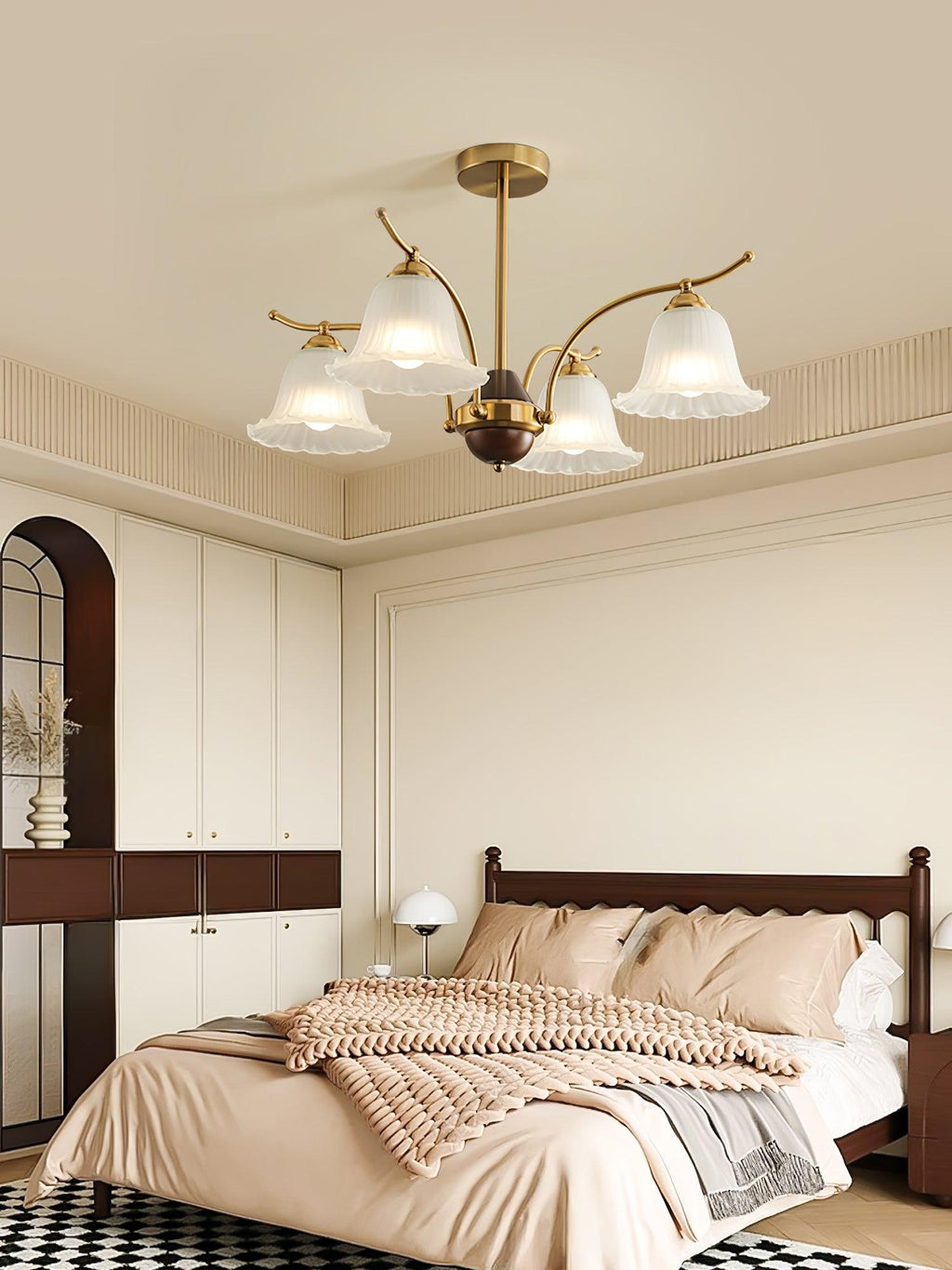 Flora Brass Alabaster Chandelier