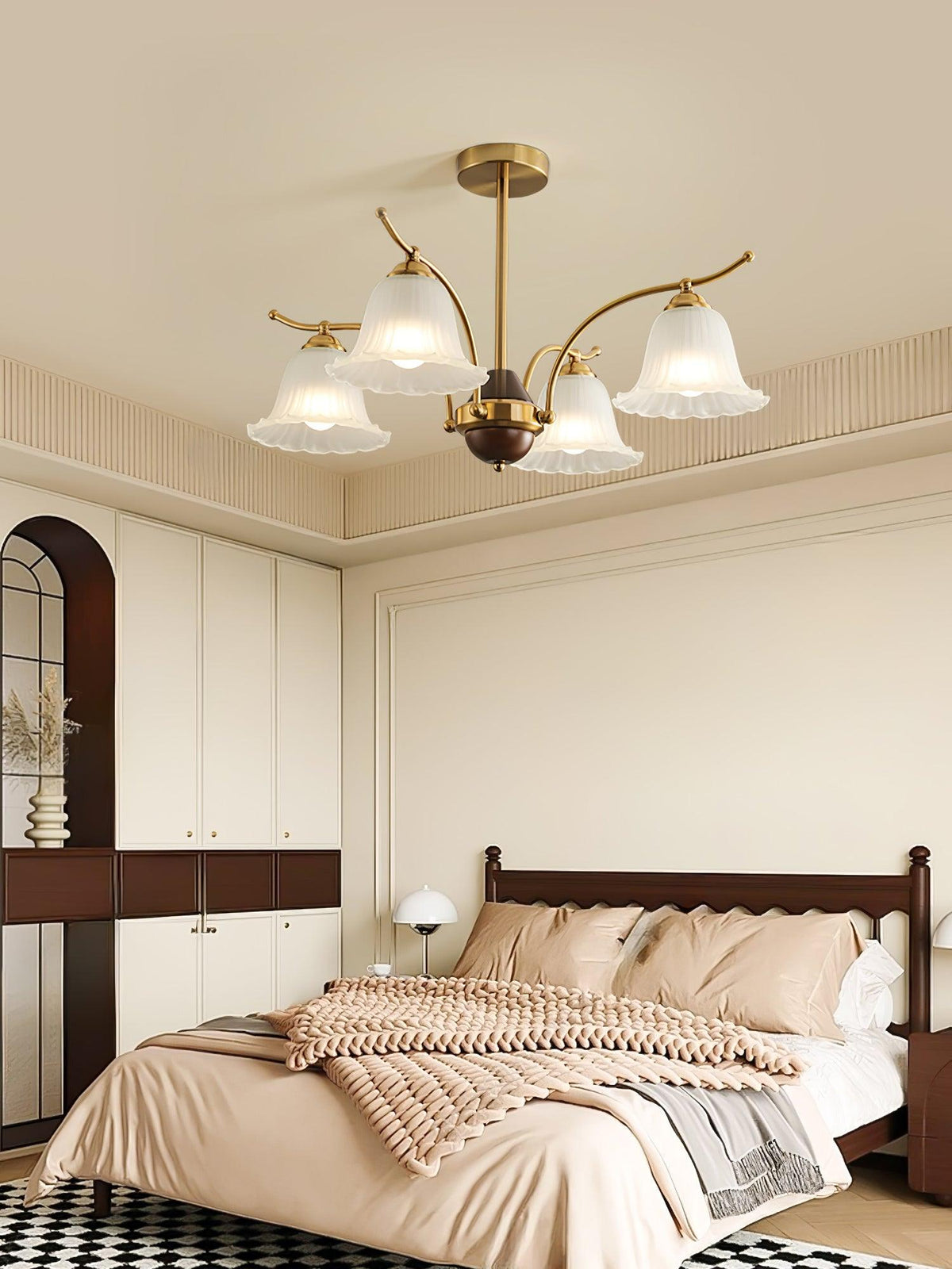 Flora Brass Alabaster Chandelier