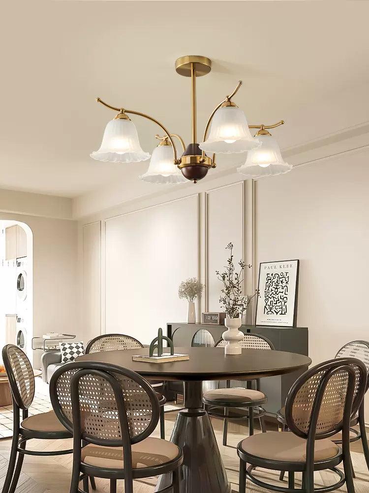 Flora Brass Alabaster Chandelier