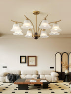 Flora Brass Alabaster Chandelier