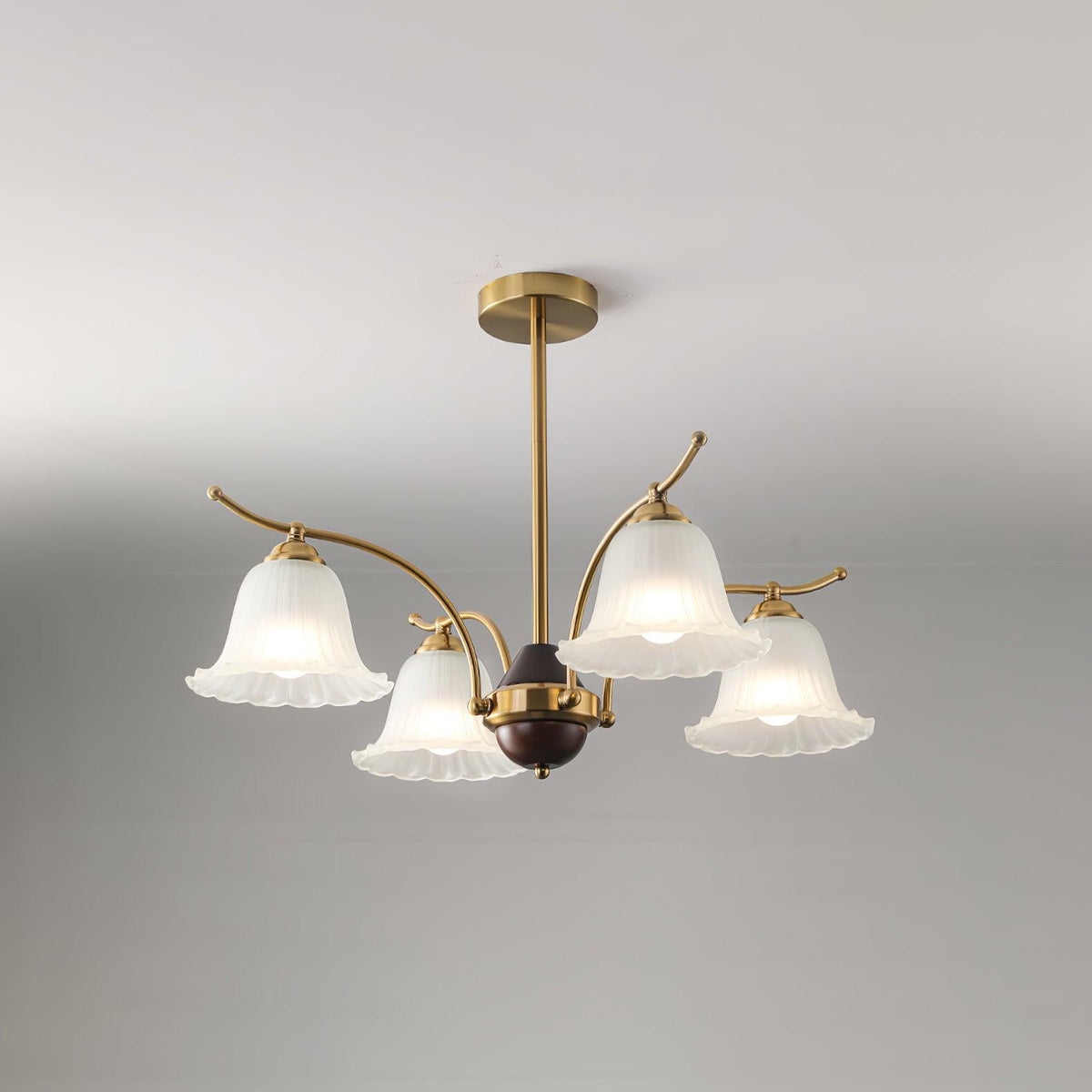 Flora Brass Alabaster Chandelier