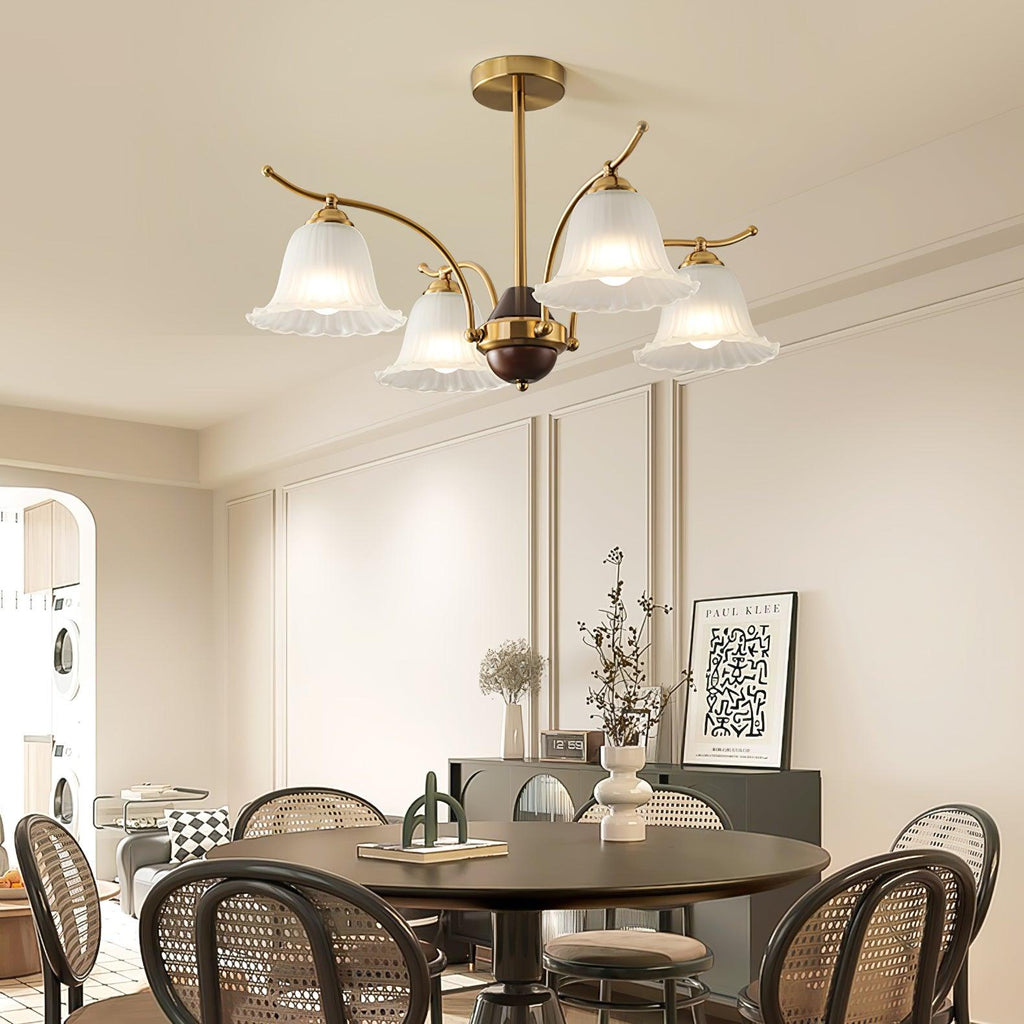 Flora Brass Alabaster Chandelier
