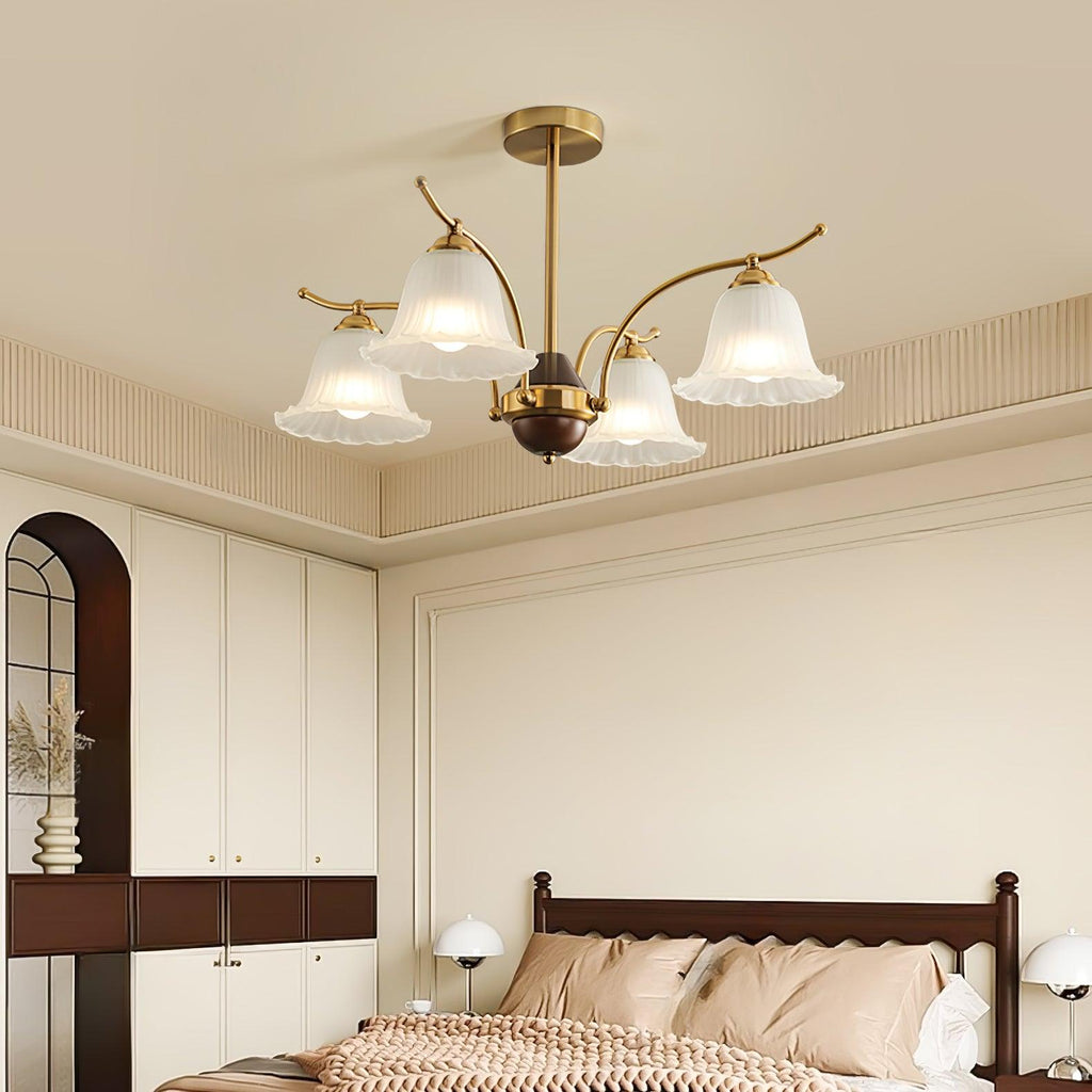 Flora Brass Alabaster Chandelier