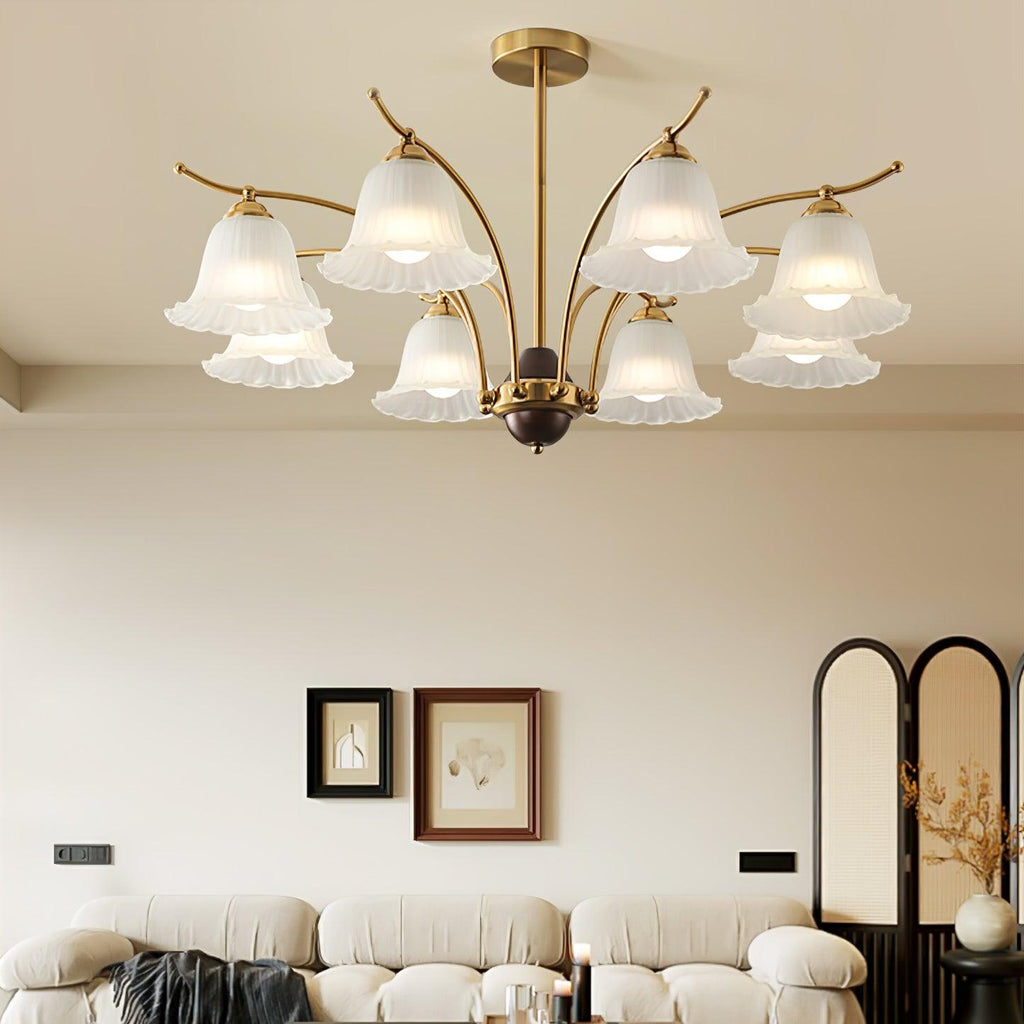 Flora Brass Alabaster Chandelier