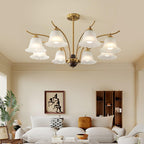 Flora Brass Alabaster Chandelier