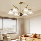 Flora Brass Alabaster Chandelier