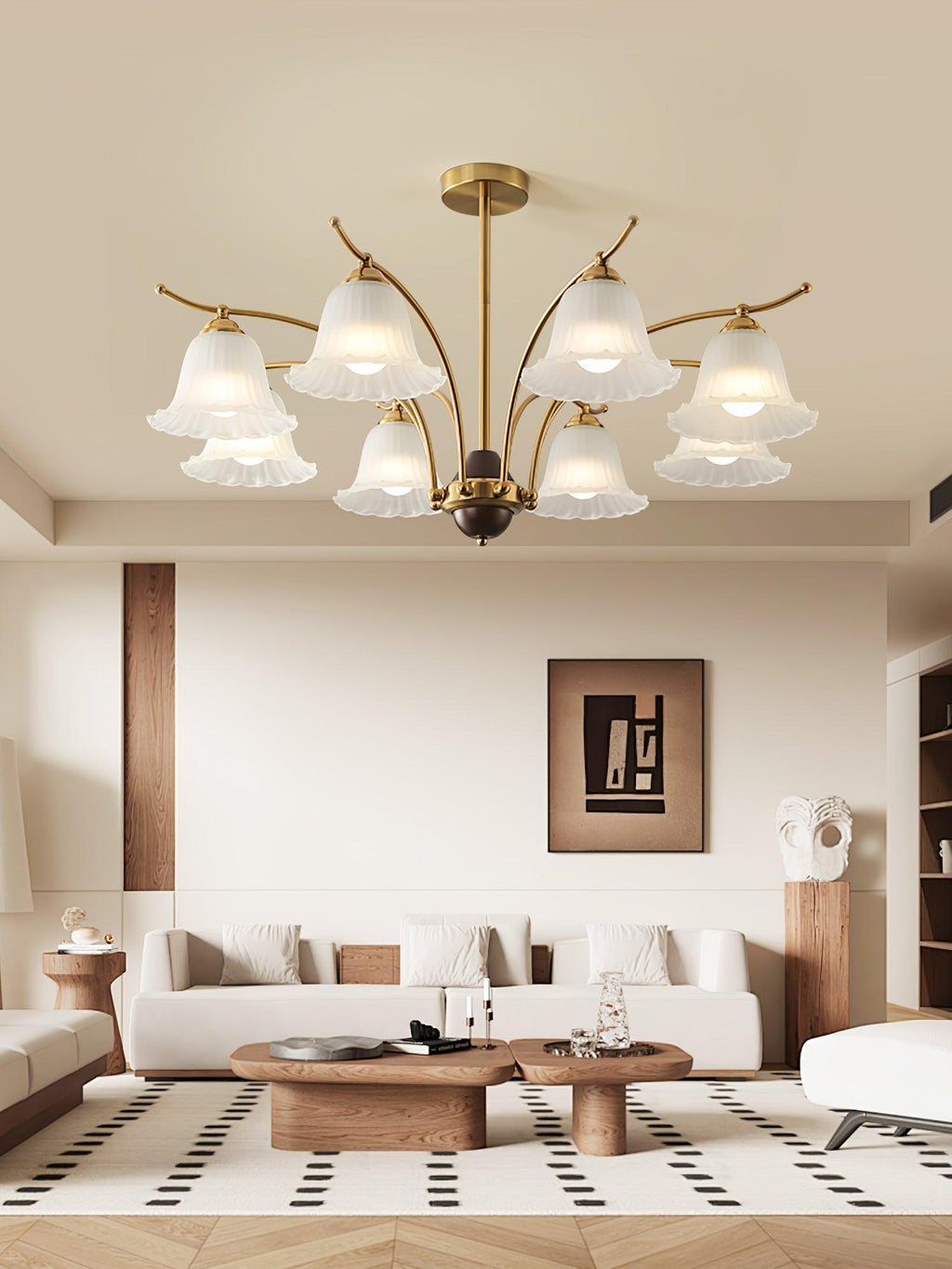 Flora Brass Alabaster Chandelier