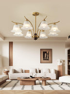 Flora Brass Alabaster Chandelier