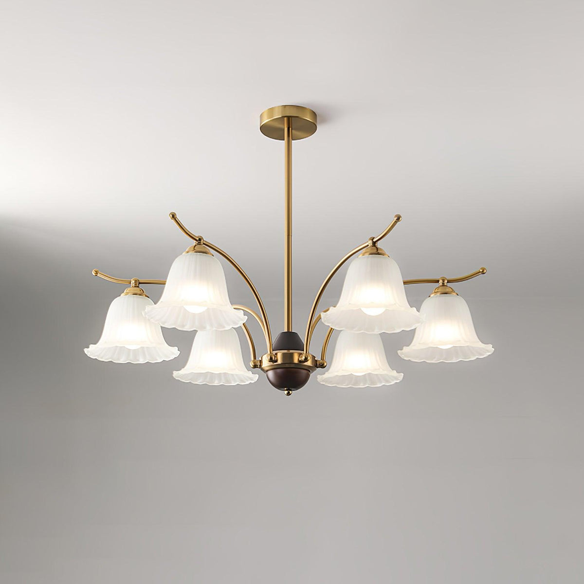 Flora Brass Alabaster Chandelier