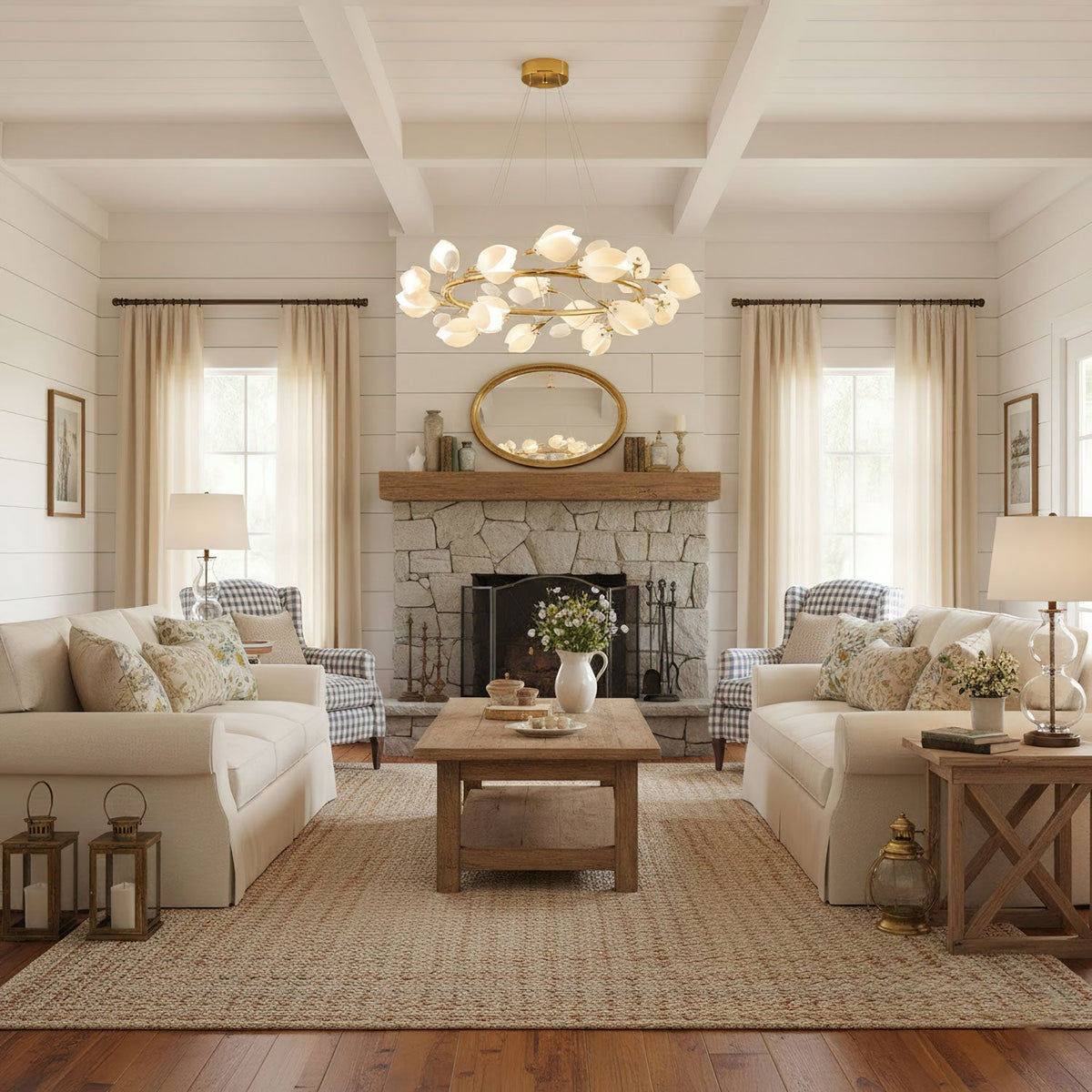 Porcelain Magnolia Chandelier