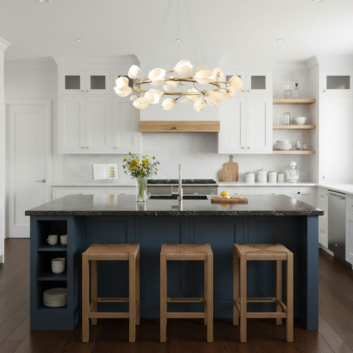Porcelain Magnolia Chandelier