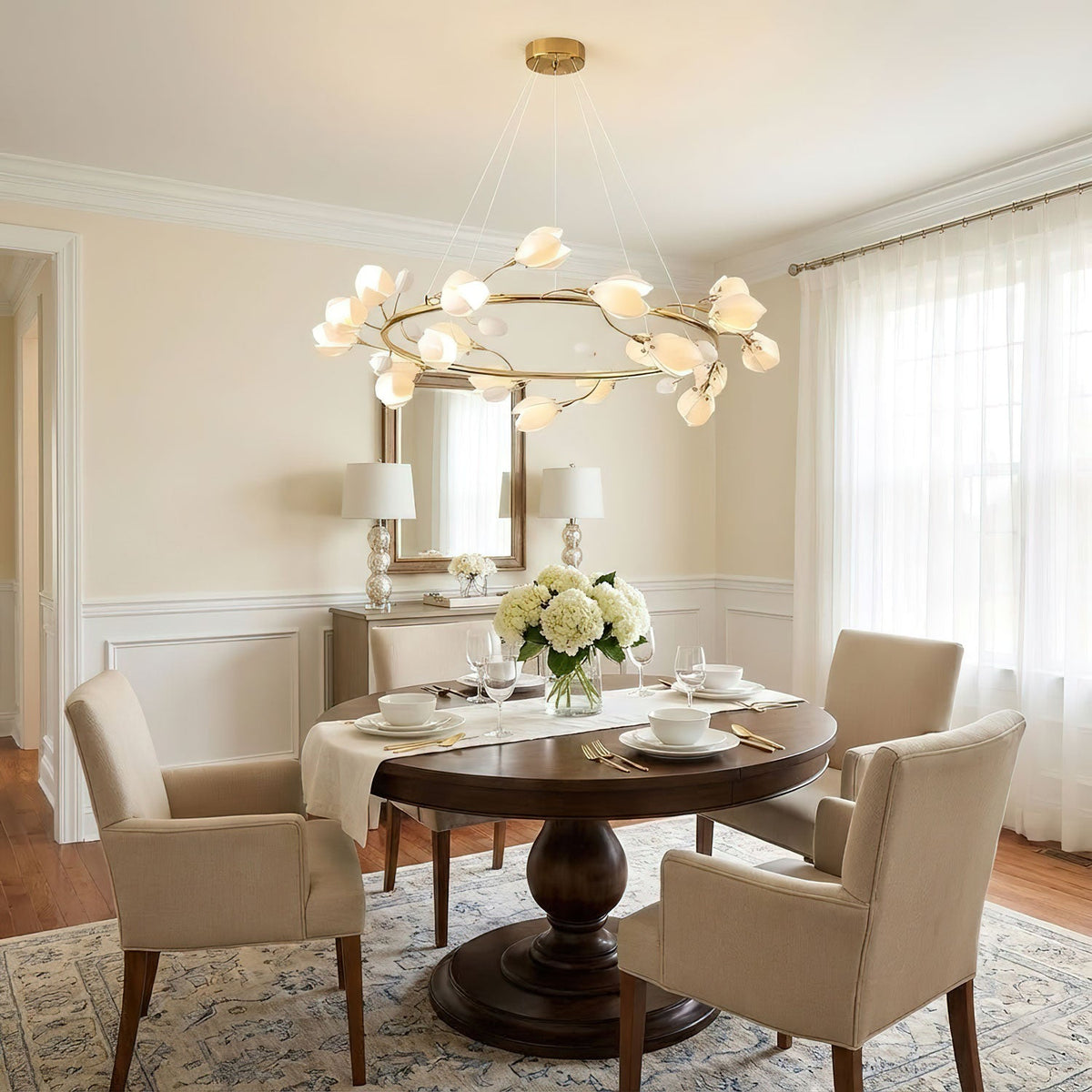 Porcelain Magnolia Chandelier