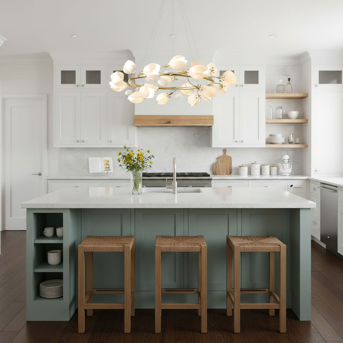 Porcelain Magnolia Chandelier