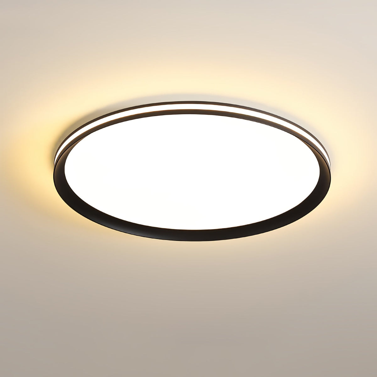 ∅ 19.7″ x H 1.2″ / Dia 50cm x H 3cm / Black / Warm Light