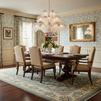 Brass Palm Leaf Crystal Chandelier