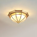 Dome Brass Flush Ceiling Lamp