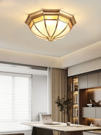 Dome Brass Flush Ceiling Lamp
