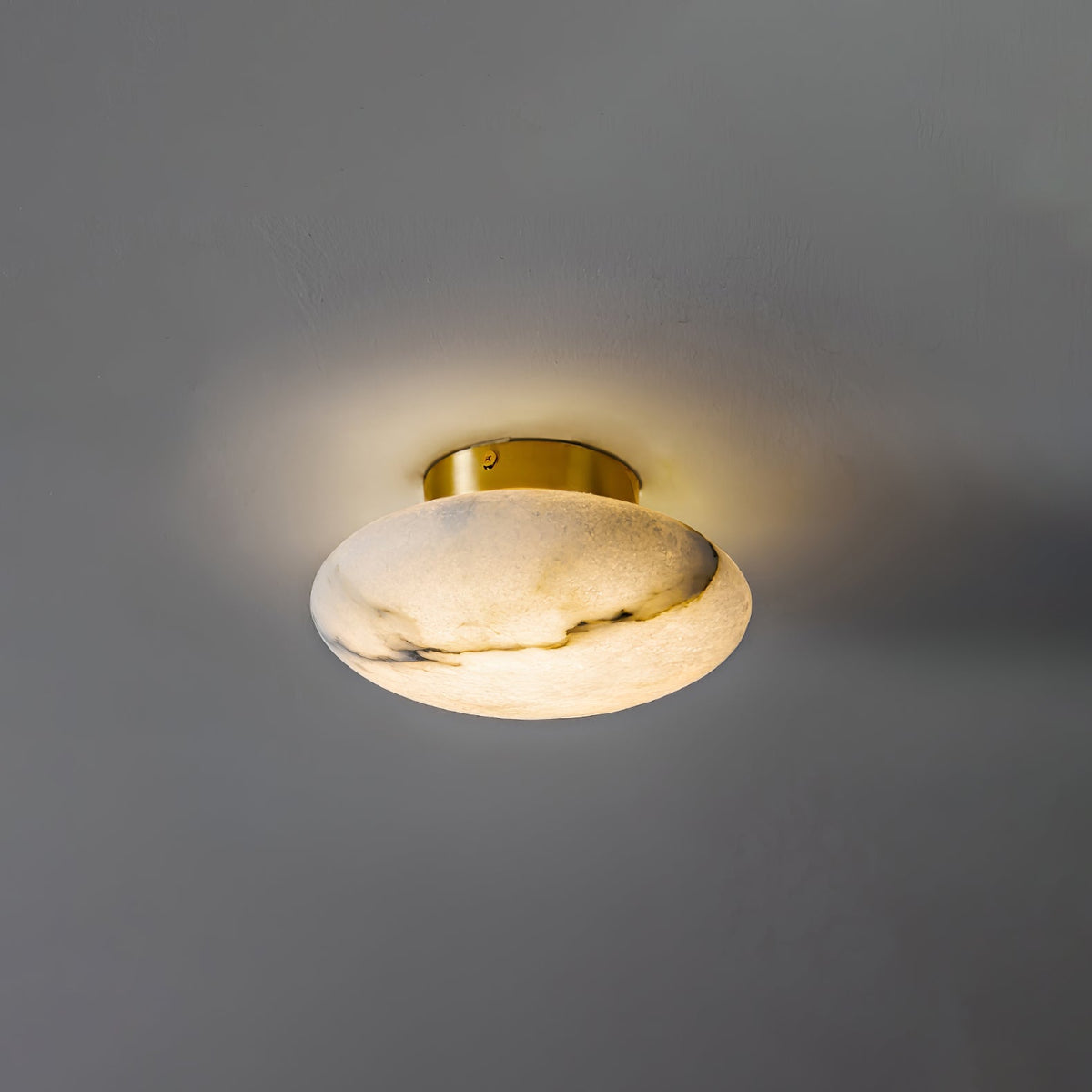 Alabaster Oval Ceiling Lamp