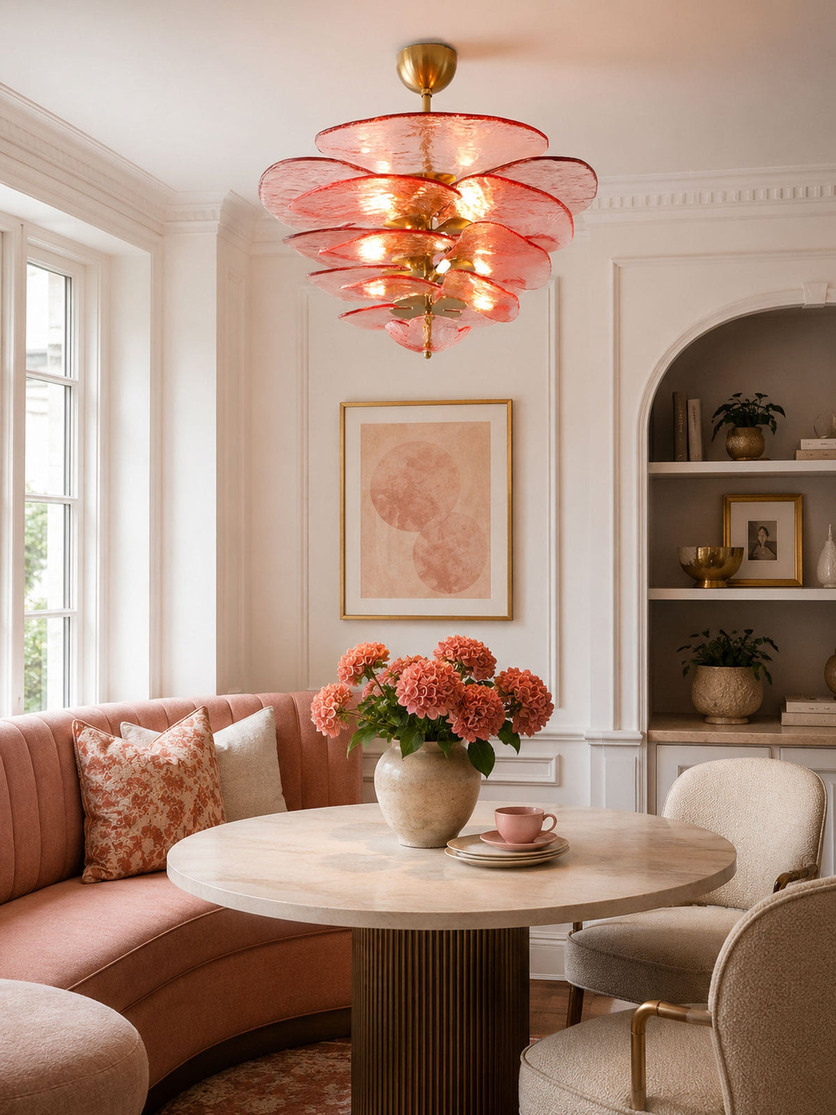 Petals Gold Murano Chandelier