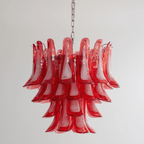Crimson Glass Petals Chandelier