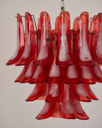 Crimson Glass Petals Chandelier