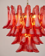 Crimson Glass Petals Chandelier