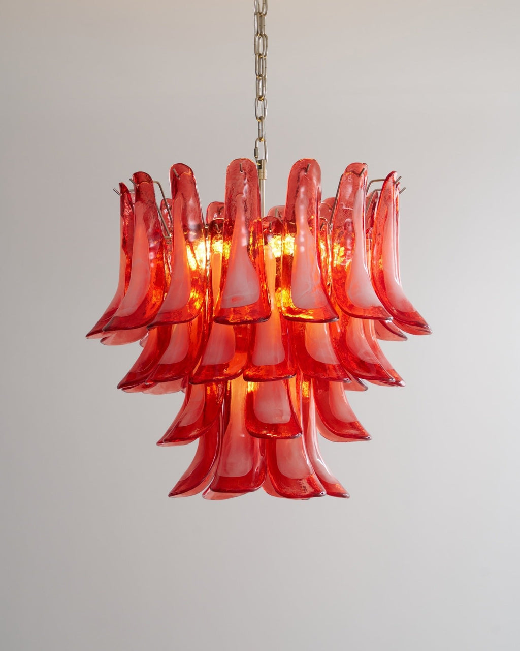 Crimson Glass Petals Chandelier