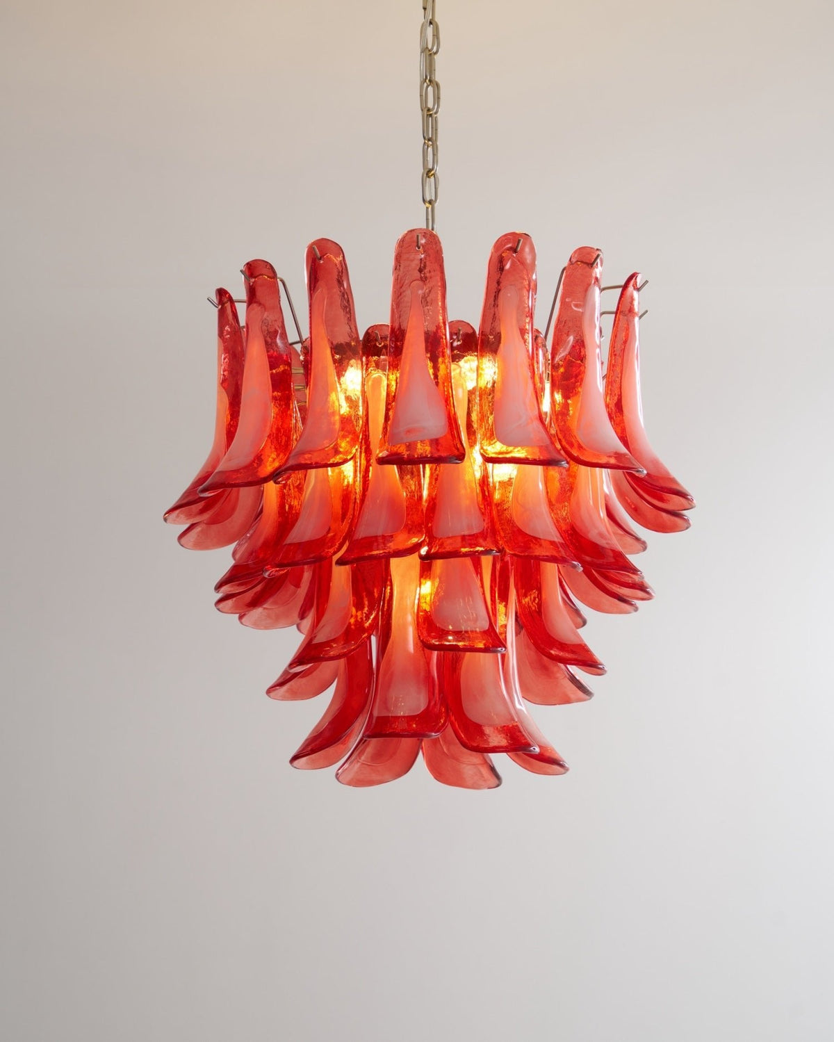 Crimson Glass Petals Chandelier