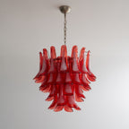 Crimson Glass Petals Chandelier