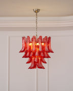 Crimson Glass Petals Chandelier