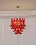 Crimson Glass Petals Chandelier