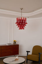 Crimson Glass Petals Chandelier
