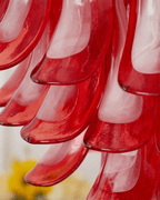 Crimson Glass Petals Chandelier