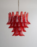Crimson Glass Petals Chandelier