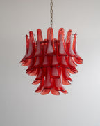 Crimson Glass Petals Chandelier