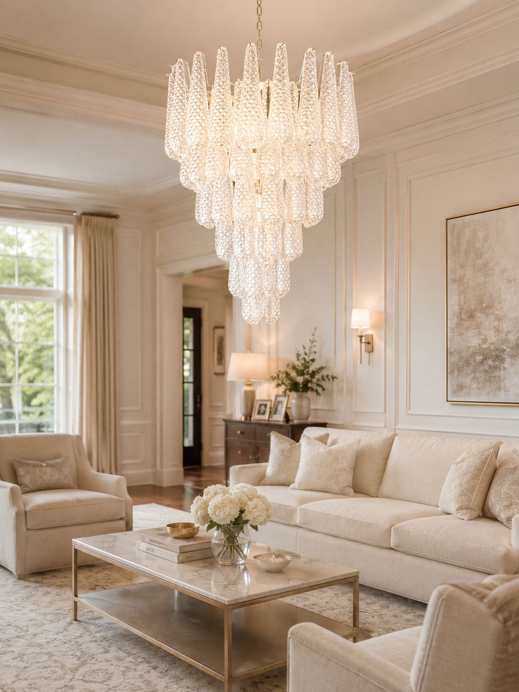 Glass Pinecone Chandelier
