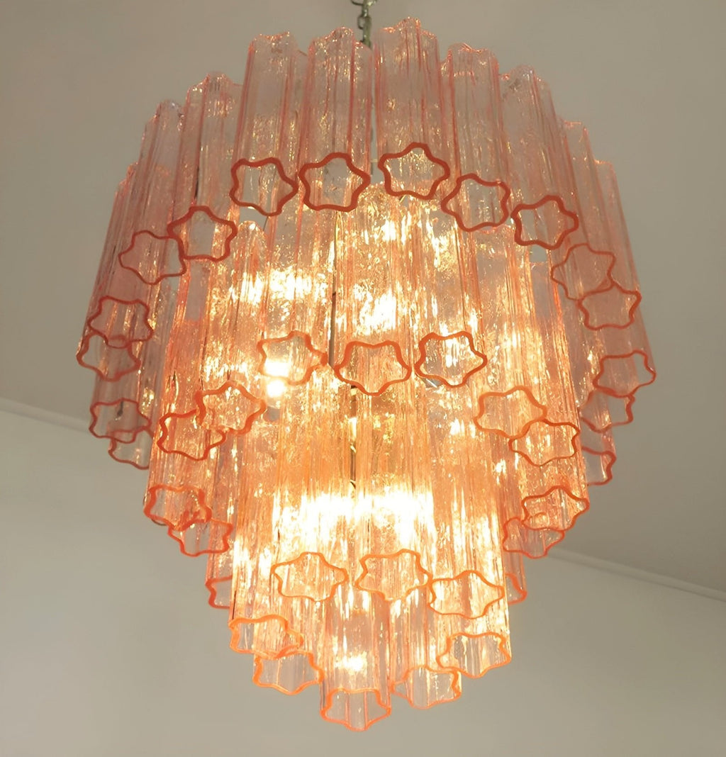 Rose Tubes Glass Chandelier