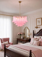 Fiora Pink Glass Chandelier