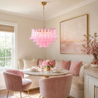 Fiora Pink Glass Chandelier