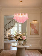 Fiora Pink Glass Chandelier