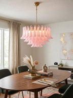 Fiora Pink Glass Chandelier