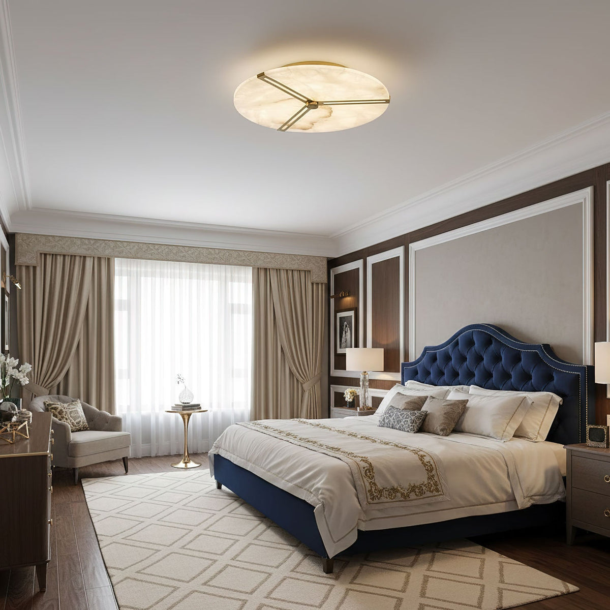 Clocks Alabaster Ceiling Light