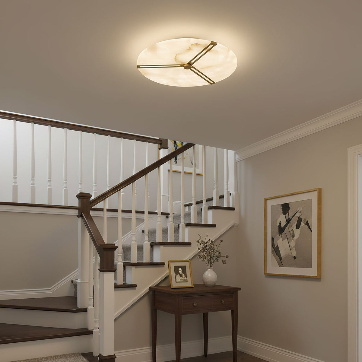 Clocks Alabaster Ceiling Light