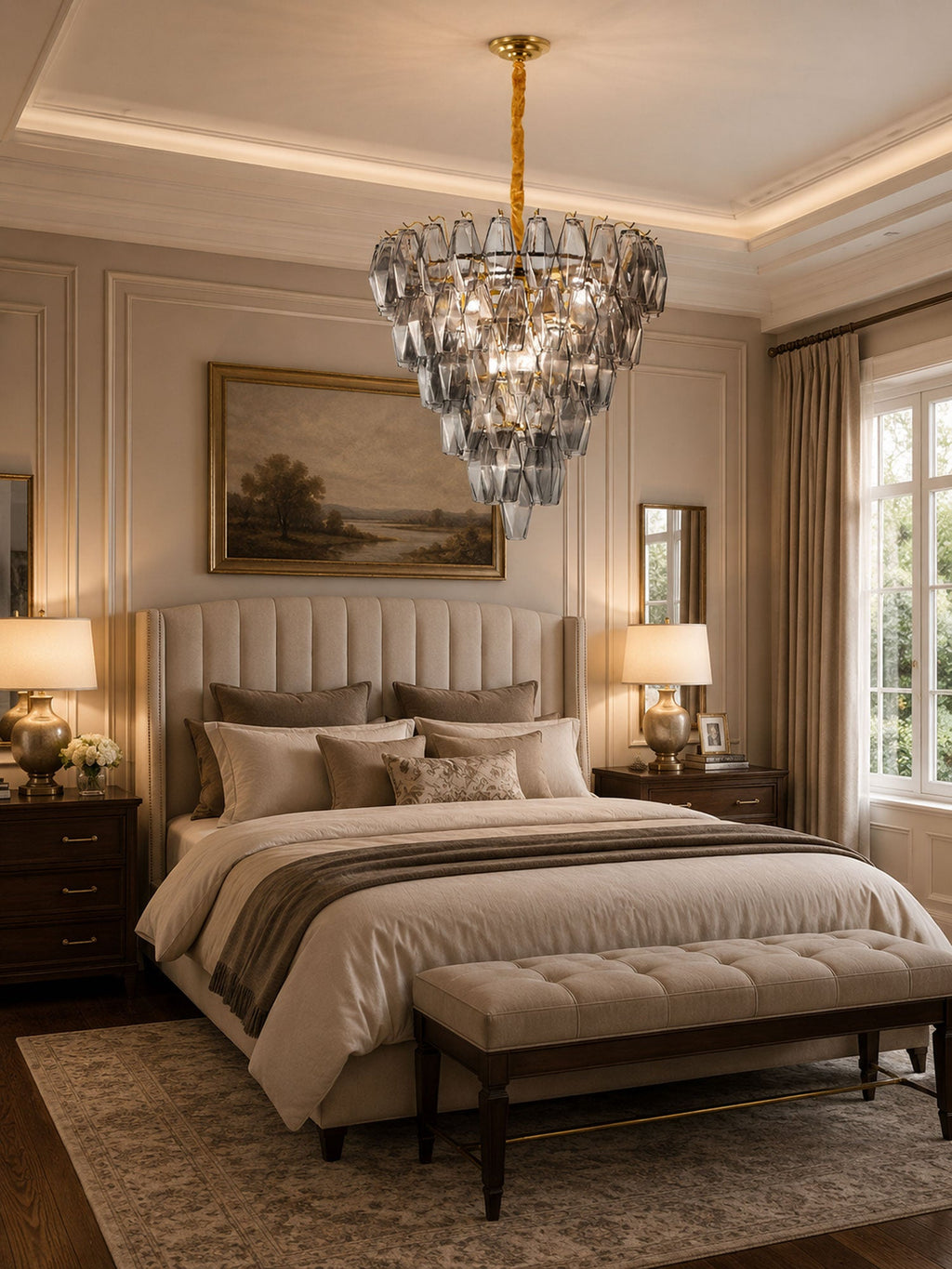 Smoke Gray Empire Chandelier